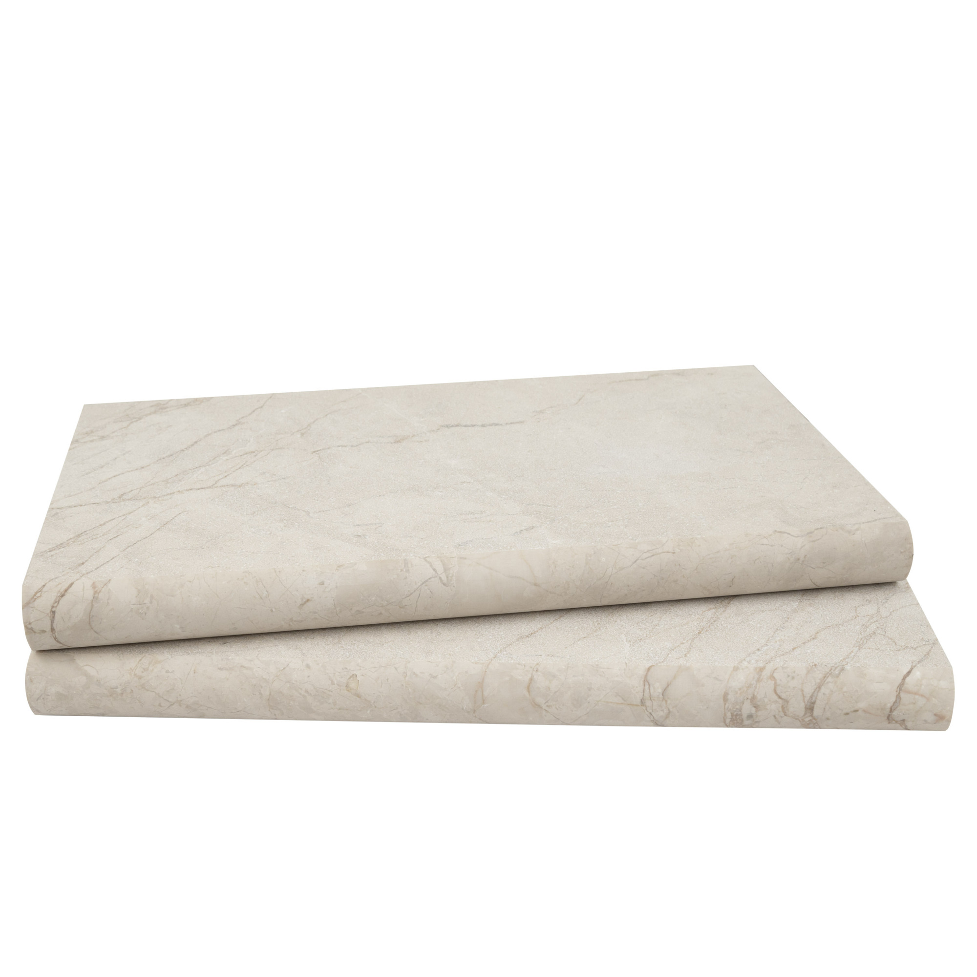 Ackland Champagne Coast Marble Pool Coping — 12in. x 24in., Tumbled, Bullnose Edge, Model# NTE-LSC-107